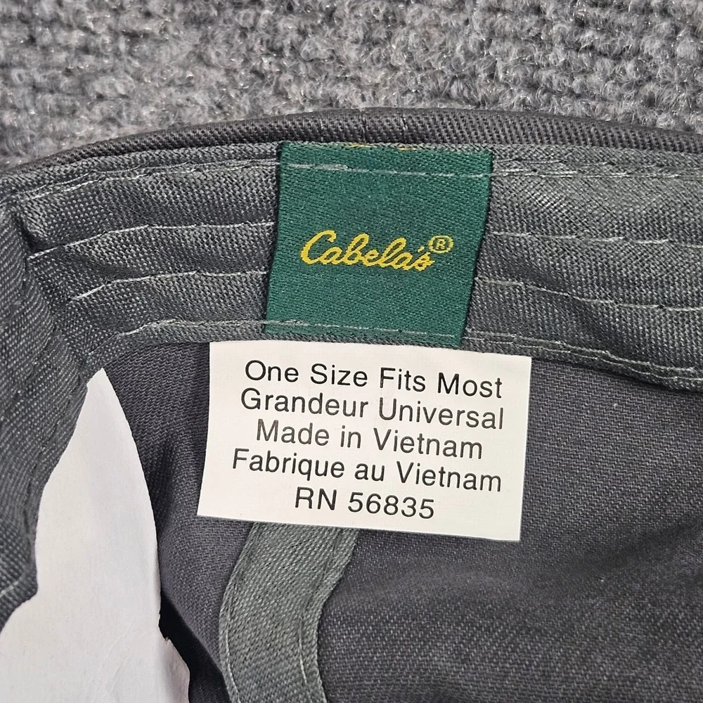 Cabelas Hat Men Gray Club Embroidered Adjustable‎ Strap Outdoors Hunting Fishing